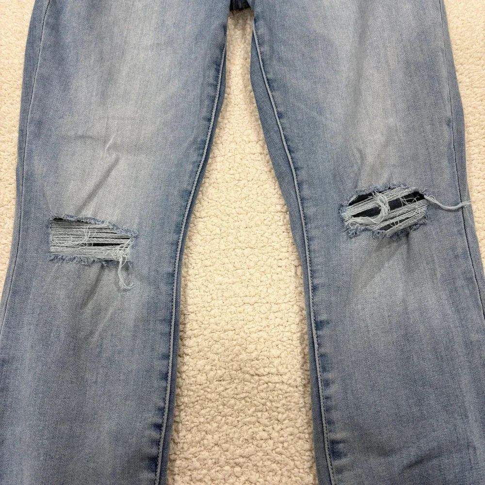 Good American Good Waist Distressed Skinny Jean Size 8 / 29 Denim Ripped